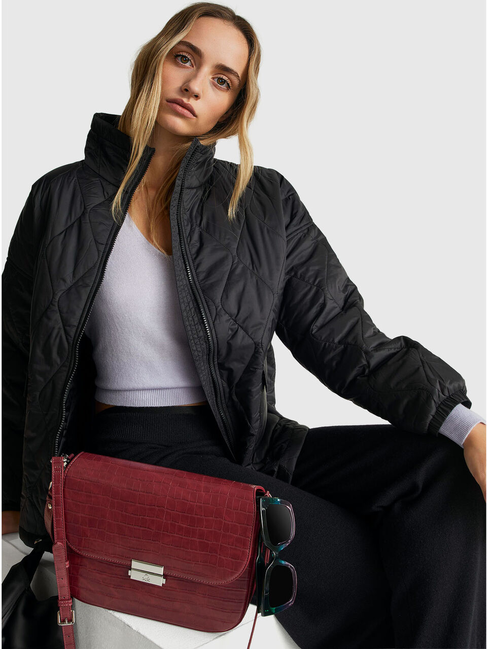 V NECK SWEATER L/S Women image number null