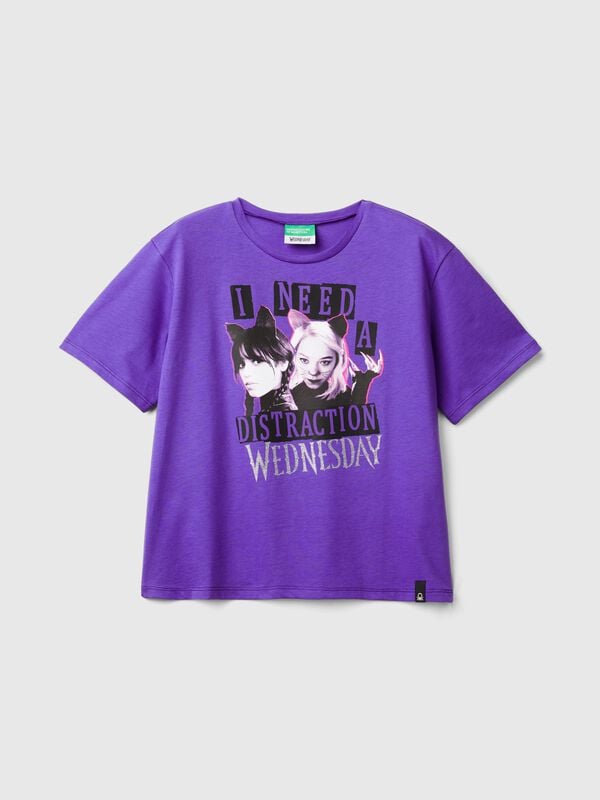 T-shirt violet Mercredi Addams Filles