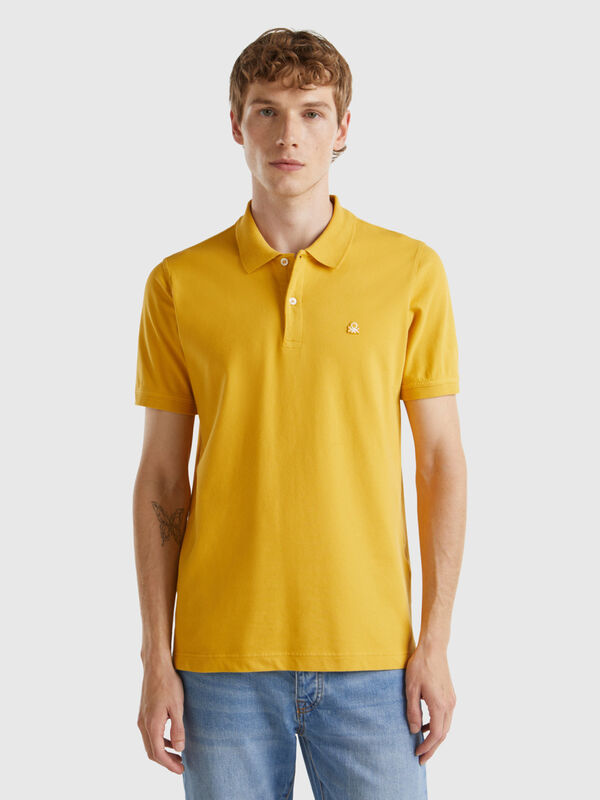 Ocher yellow slim fit polo Men