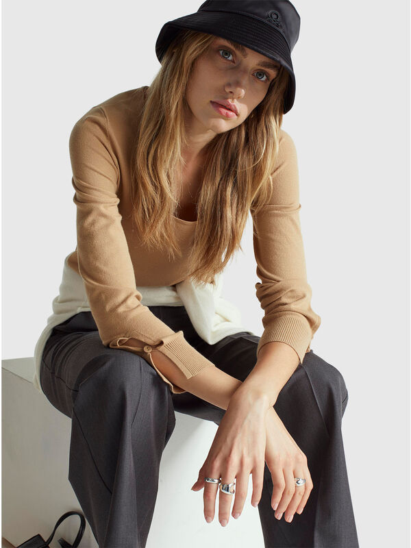 Pull à col carré Femme