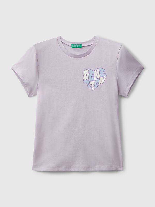 T-shirt à logo pailleté Filles