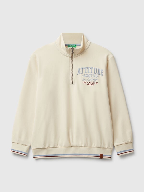 High neck sweatshirt with zipper Junior Boy