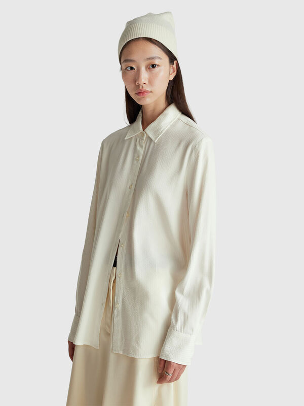 Chemise rayée en viscose mélangée Femme