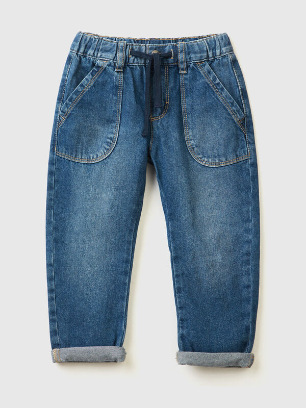 Jeans 100 % coton à larges poches Garçon