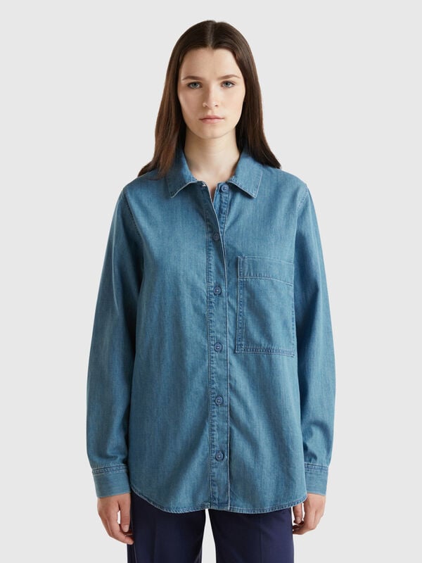 Chemise oversize en chambray Femme