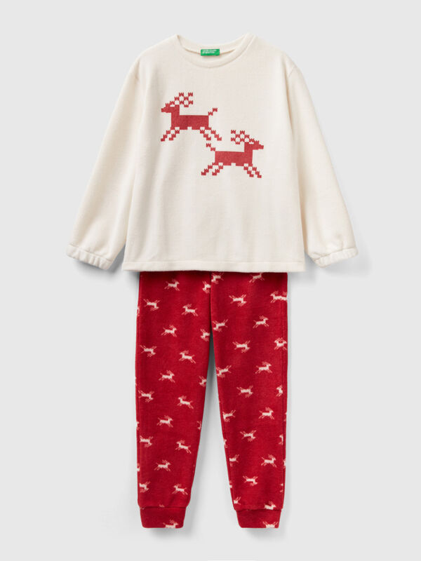 Pyjama avec rennes en polaire Filles