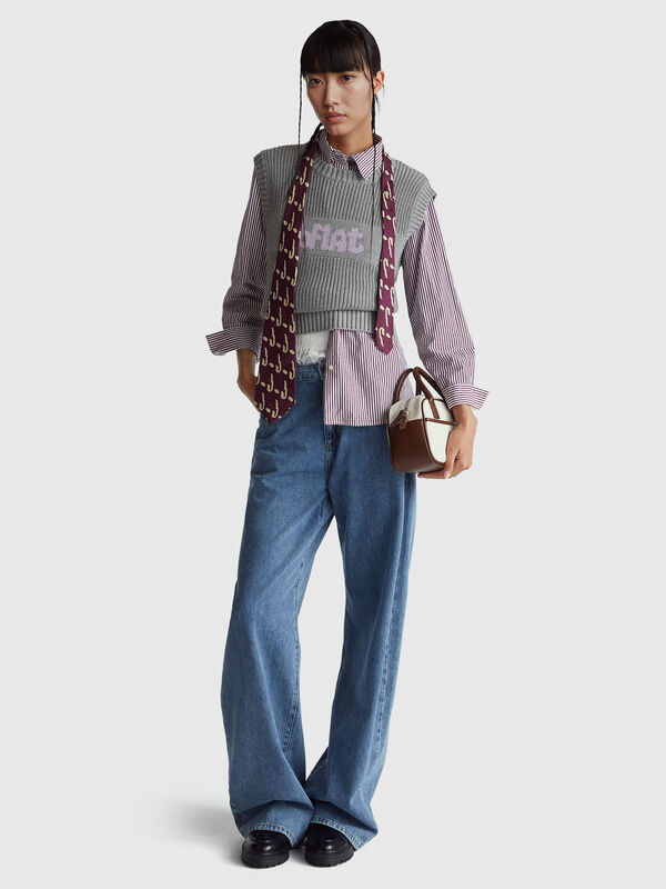 Gilet travaillé avec incrustation Femme