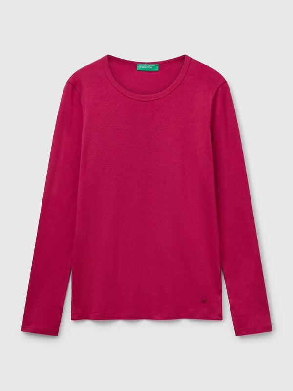 T-shirt à manches longues 100 % coton Femme