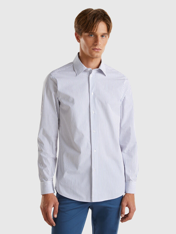 Chemise ajustée rayée Homme