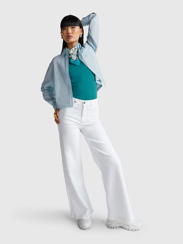 Chemise courte avec poche Femme