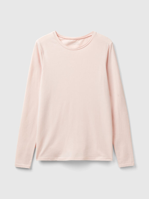 T-shirt à manches longues en coton bio super stretch Femme