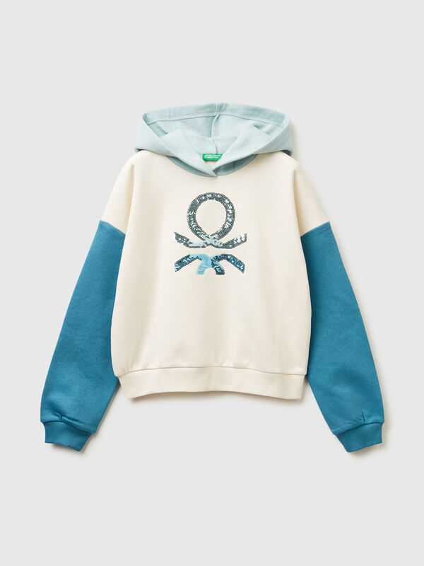 Sweat à capuche à paillettes Filles