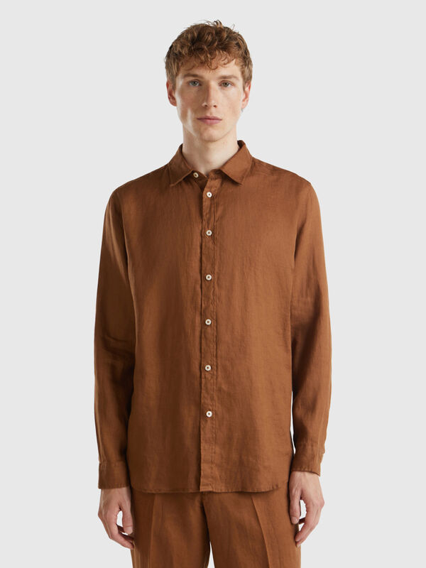 Chemise en pur lin Homme