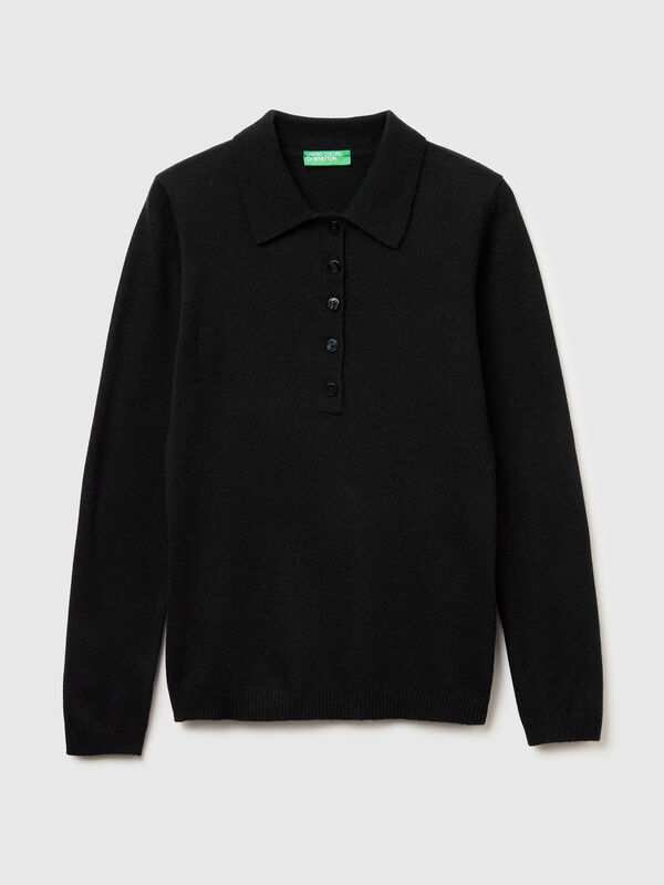 Cashmere blend knit polo Women