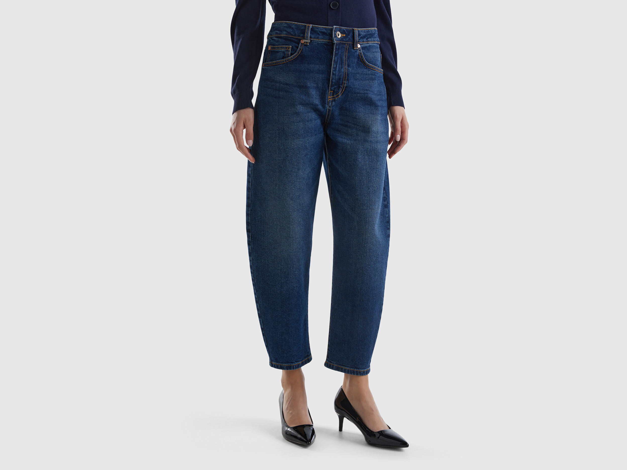 Balloon fit jeans - Dark Blue | Benetton
