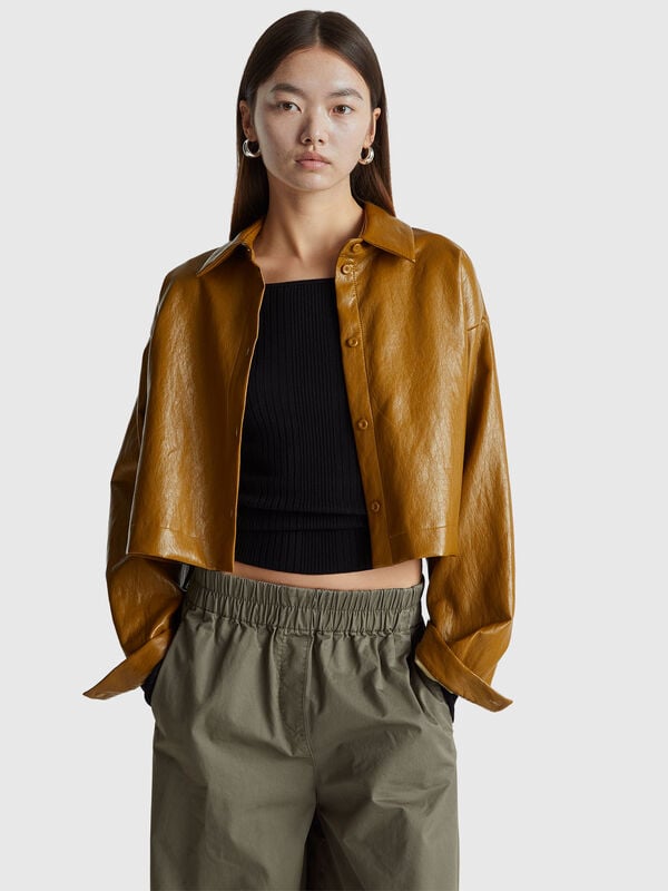 Jacket in imitation leather fabric Women