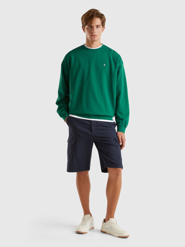 Short cargo en coton mélangé Homme