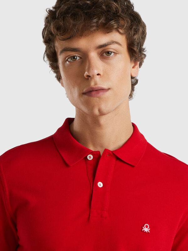 Polo rouge coupe droite Homme